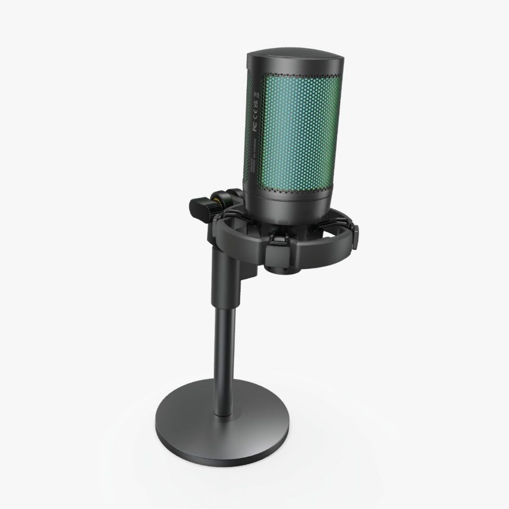 Porodo Gaming Professional RGB Condenser Microphone with Extension Stand – Black