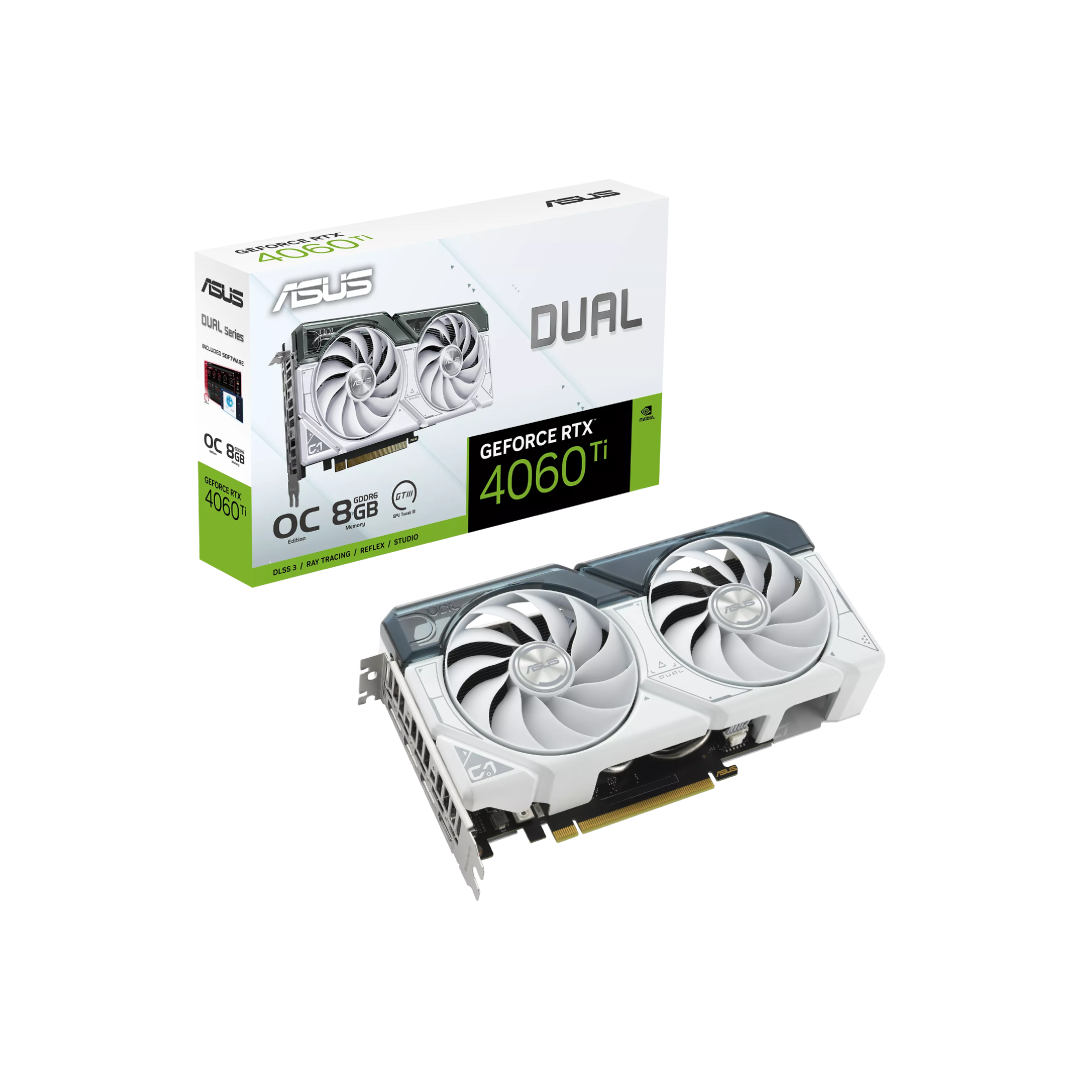 ASUS Dual GeForce RTX™ 4060 Ti White OC Edition 8GB GDDR6