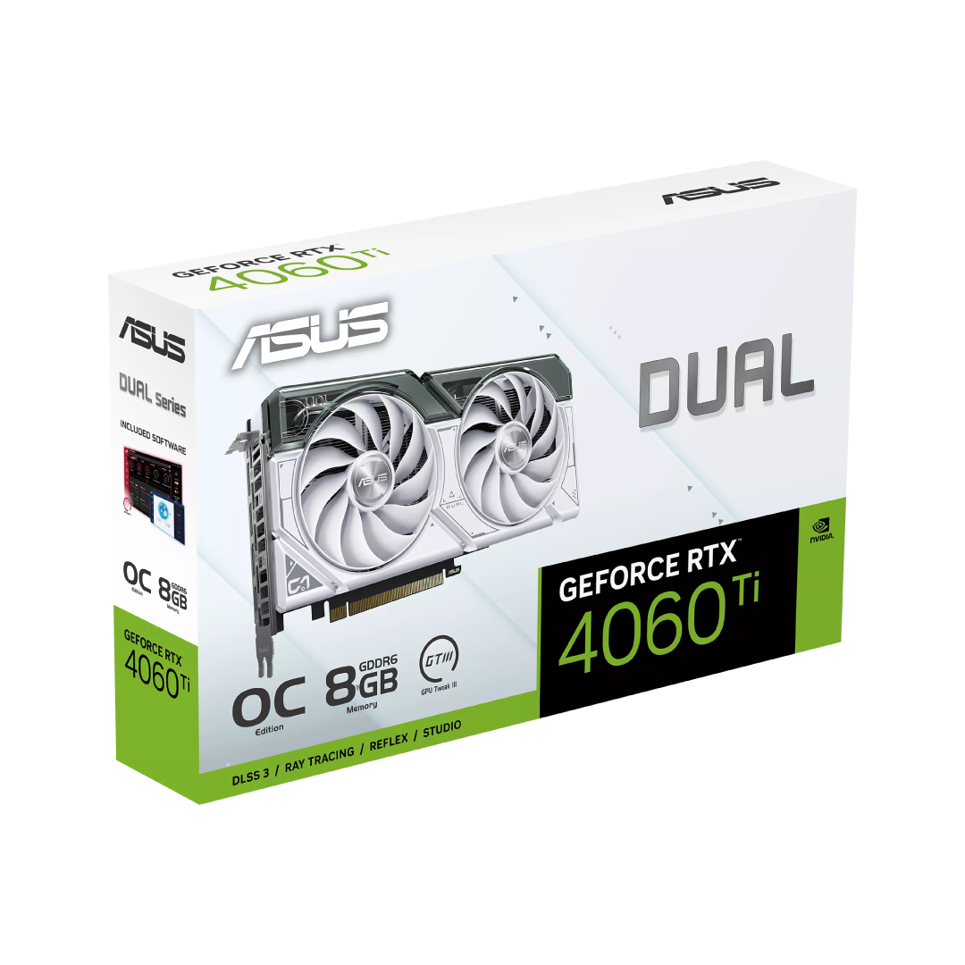 ASUS Dual GeForce RTX™ 4060 Ti White OC Edition 8GB GDDR6