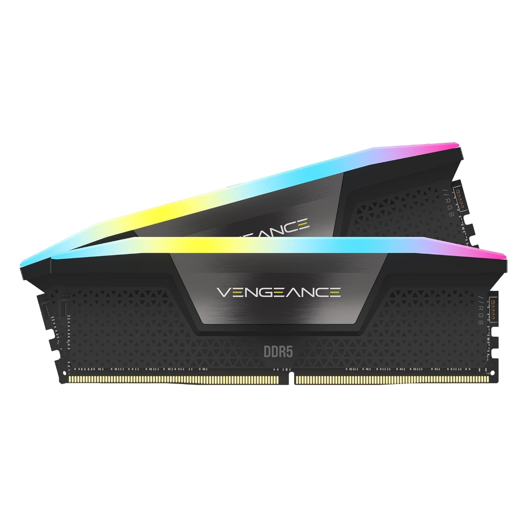 Corsair VENGEANCE® RGB 32GB (2x16GB) DDR5 DRAM 7200MHz C34 Black RAM