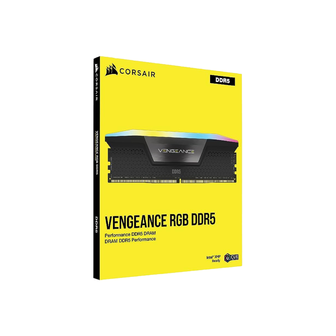 Corsair VENGEANCE® RGB 32GB (2x16GB) DDR5 DRAM 7200MHz C34 Black RAM