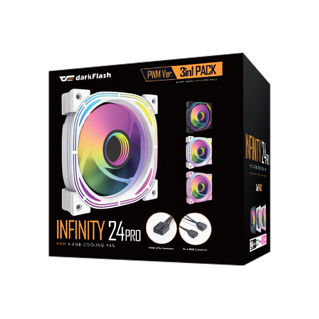 Darkflash INF 24 3-Pack ARGB Case 120mm Cooling Fan with Remote