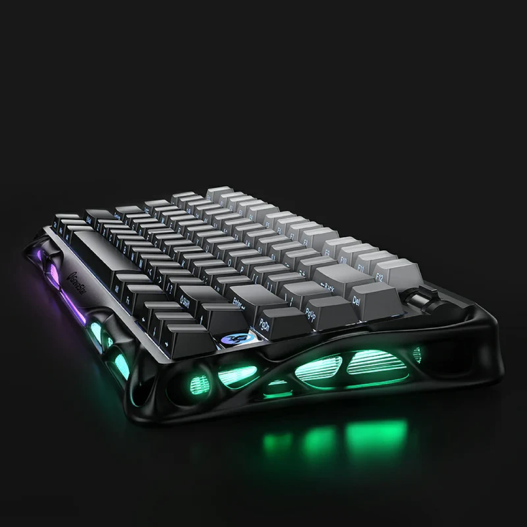 Premium 75% wireless mechanical keyboard that combines bold sci-fi aesthetics with high performance and flexibility.