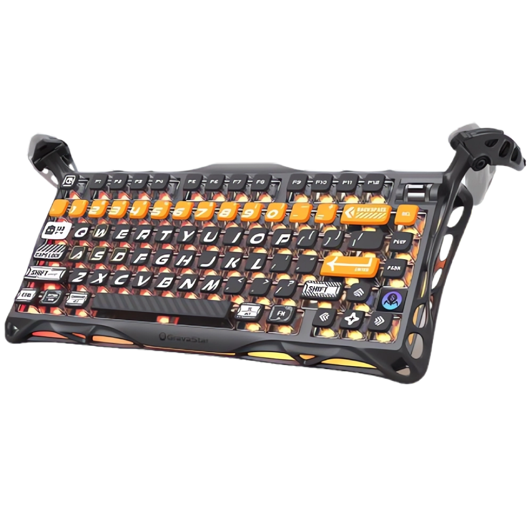 High-end 75% mechanical gaming keyboard with a bold, futuristic look and premium features. It’s made for gamers and keyboard enthusiasts who want both performance and distinctive style.