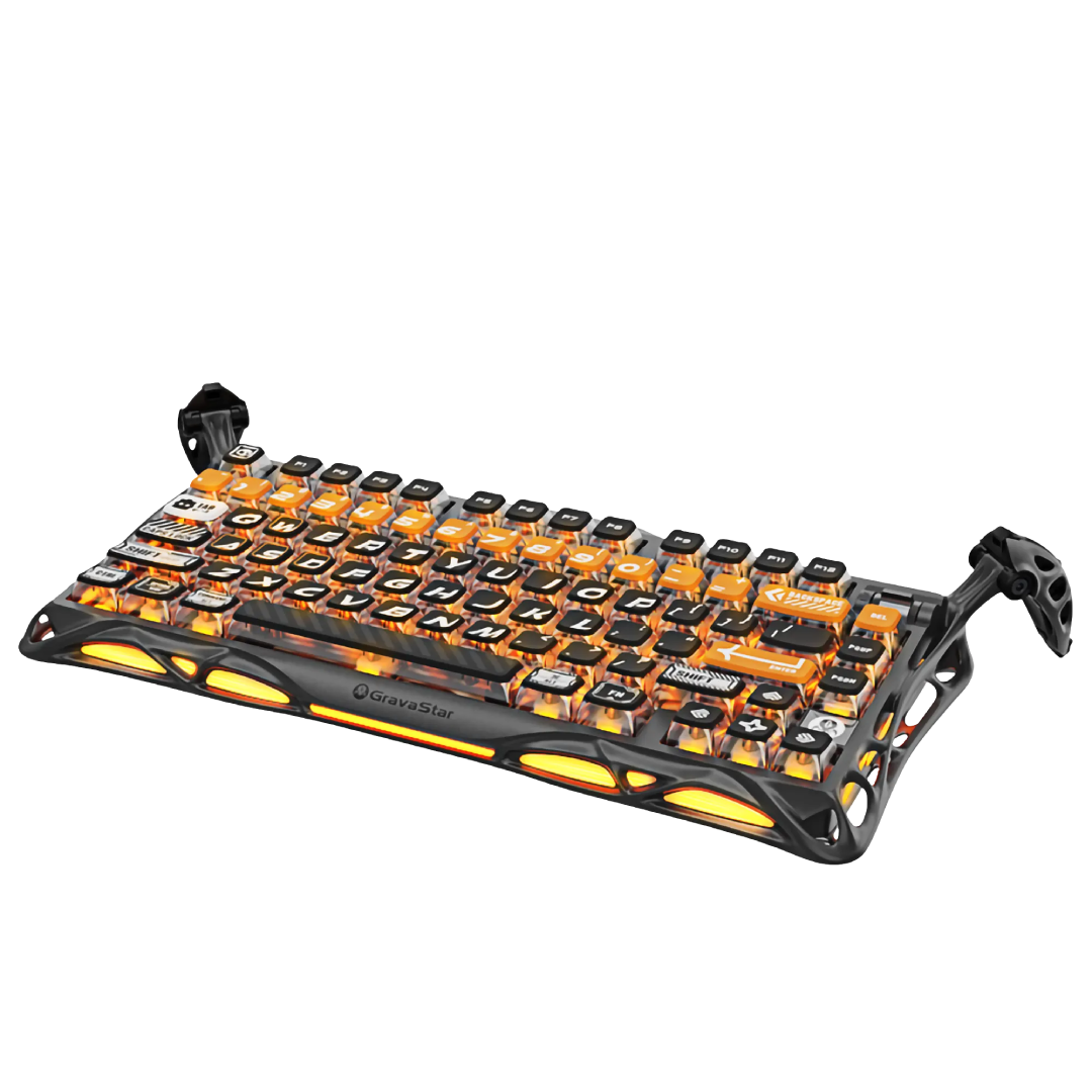 High-end 75% mechanical gaming keyboard with a bold, futuristic look and premium features. It’s made for gamers and keyboard enthusiasts who want both performance and distinctive style.