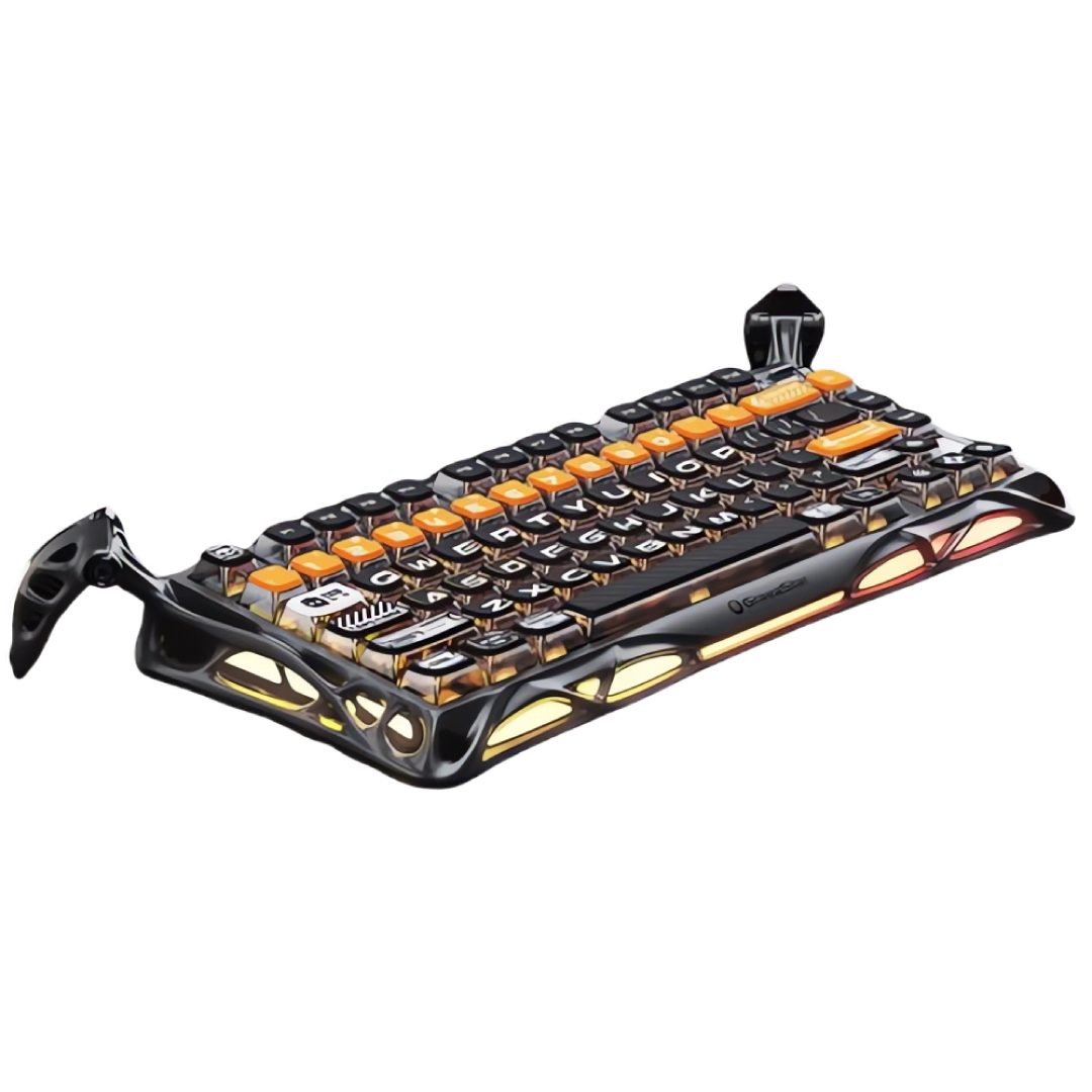 High-end 75% mechanical gaming keyboard with a bold, futuristic look and premium features. It’s made for gamers and keyboard enthusiasts who want both performance and distinctive style.