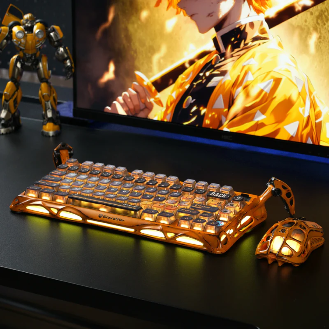 limited-edition 75% mechanical gaming keyboard that combines rugged aesthetics with high-performance features. Each unit is uniquely handcrafted, embracing imperfections to create a one-of-a-kind design.