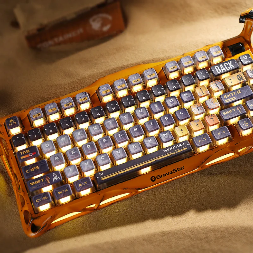 limited-edition 75% mechanical gaming keyboard that combines rugged aesthetics with high-performance features. Each unit is uniquely handcrafted, embracing imperfections to create a one-of-a-kind design.