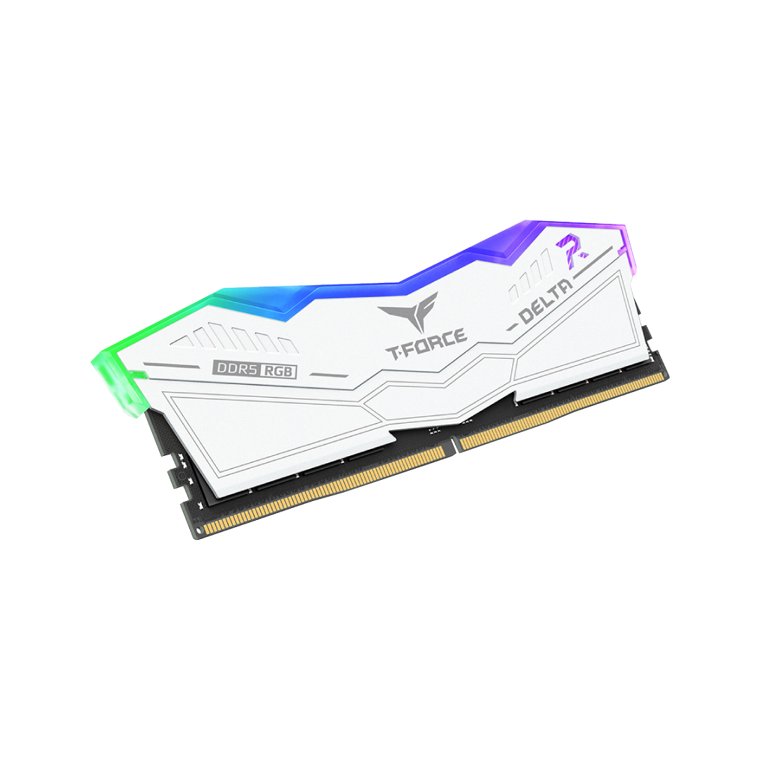 TEAMGROUP T-Force Delta RGB 32GB Kit (2x16) 6000MHz CL38 DDR5 Desktop Memory - White