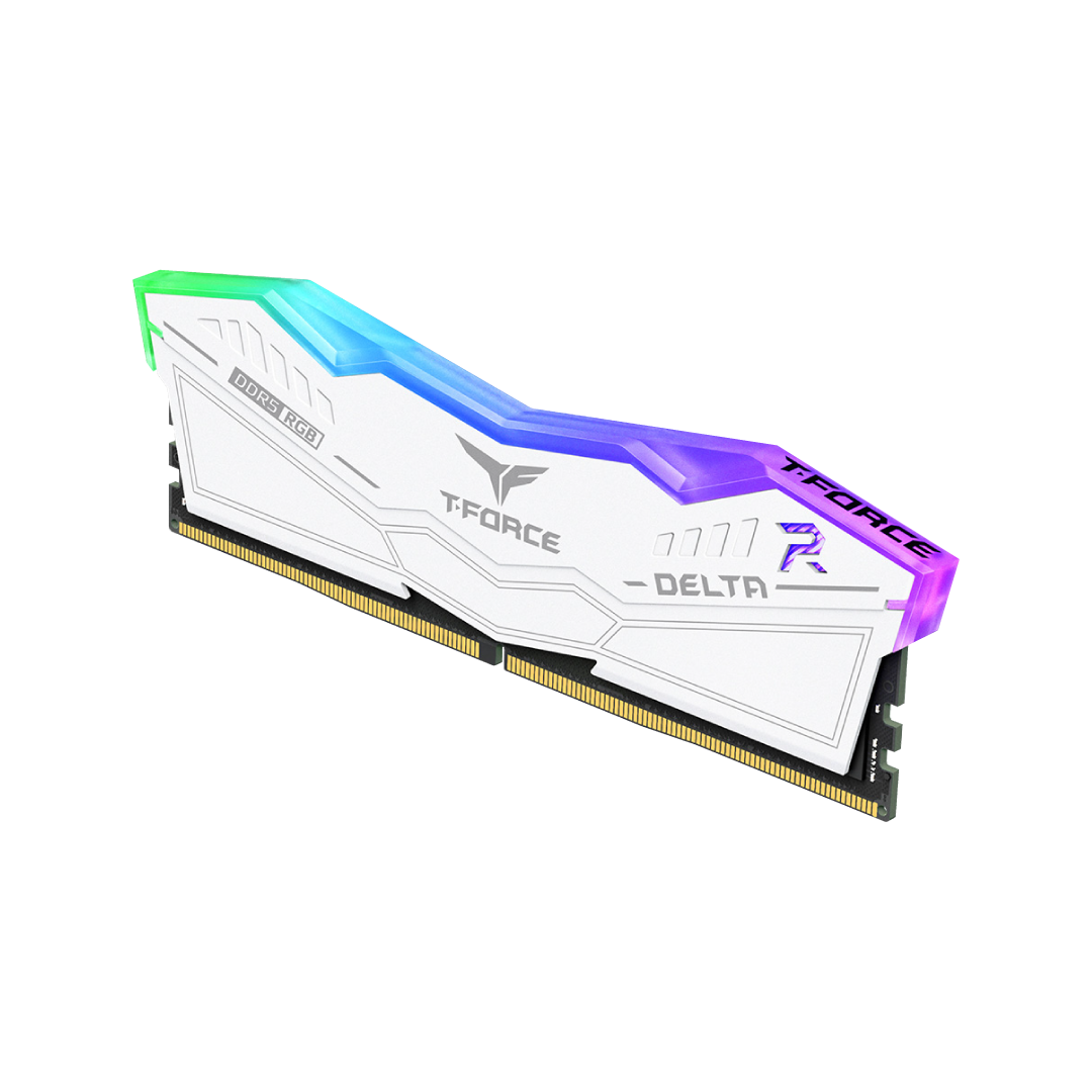 TEAMGROUP T-Force Delta RGB 32GB Kit (2x16) 6000MHz CL38 DDR5 Desktop Memory - White