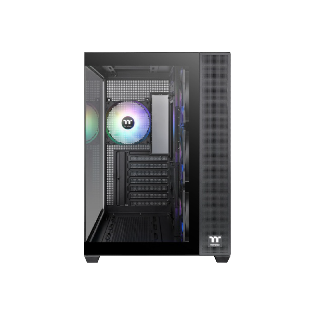 THERMALTAKE VIEW 380 TG ARGB MID TOWER CASE WITH 4X 120MM ARGB FANS AND 360MM RADIATOR SUPPORT - BLACK