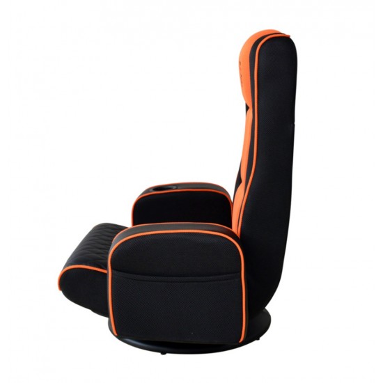 Porodo Gaming Predator Pro Gaming Seat with Armrest & Cupholder 360 Swivel - Black/Orange