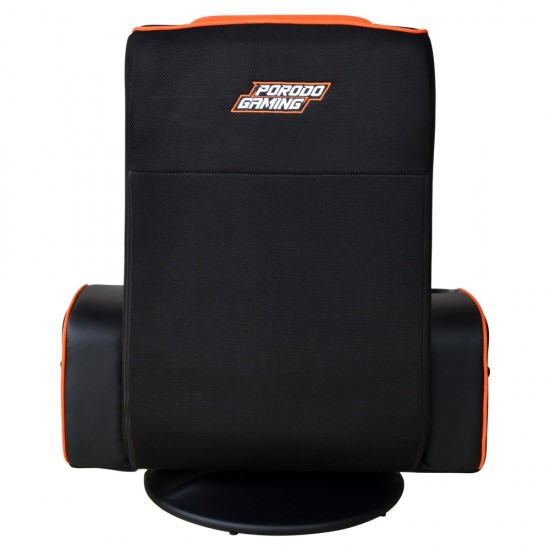 Porodo Gaming Predator Pro Gaming Seat with Armrest & Cupholder 360 Swivel - Black/Orange