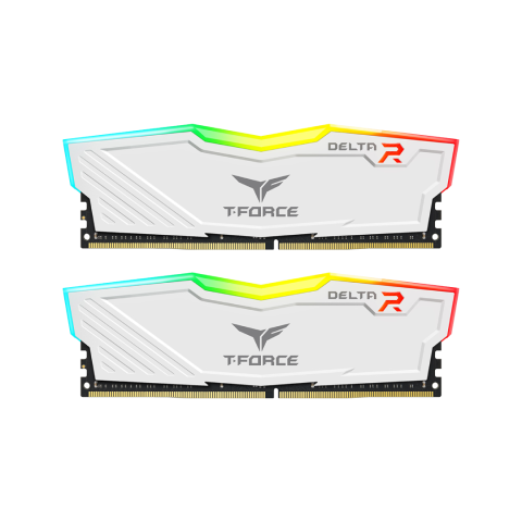 TEAMGROUP T-Force Delta RGB 32GB Kit (2x16) 3600MHz CL18 DDR4 Desktop Memory - White