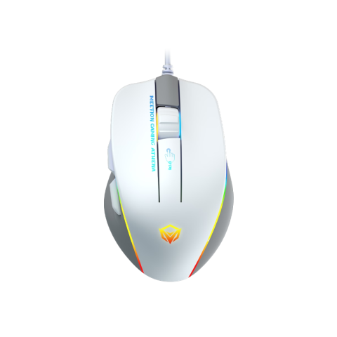 Meetion GM23_2023 RGB USB Gaming Mouse -White & Grey