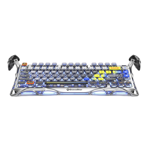 Premium 75% mechanical gaming keyboard that combines cutting-edge performance with a striking, futuristic design. Crafted for gamers and tech enthusiasts, it offers a compact layout, customizable RGB lighting, and versatile connectivity options.