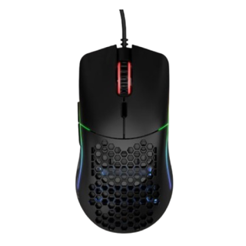 The Model O from Glorious is an iconic ultralight wired gaming mouse. The matte black version offers the same high-performance internals and minimalistic styling, wrapped in a less glossy, more sweat-resistant finish.