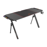 PORODO GAMING E-SPORTS WATER PROOF GAMING DESK WITH RGB LIGHTNING PANEL - BLACK